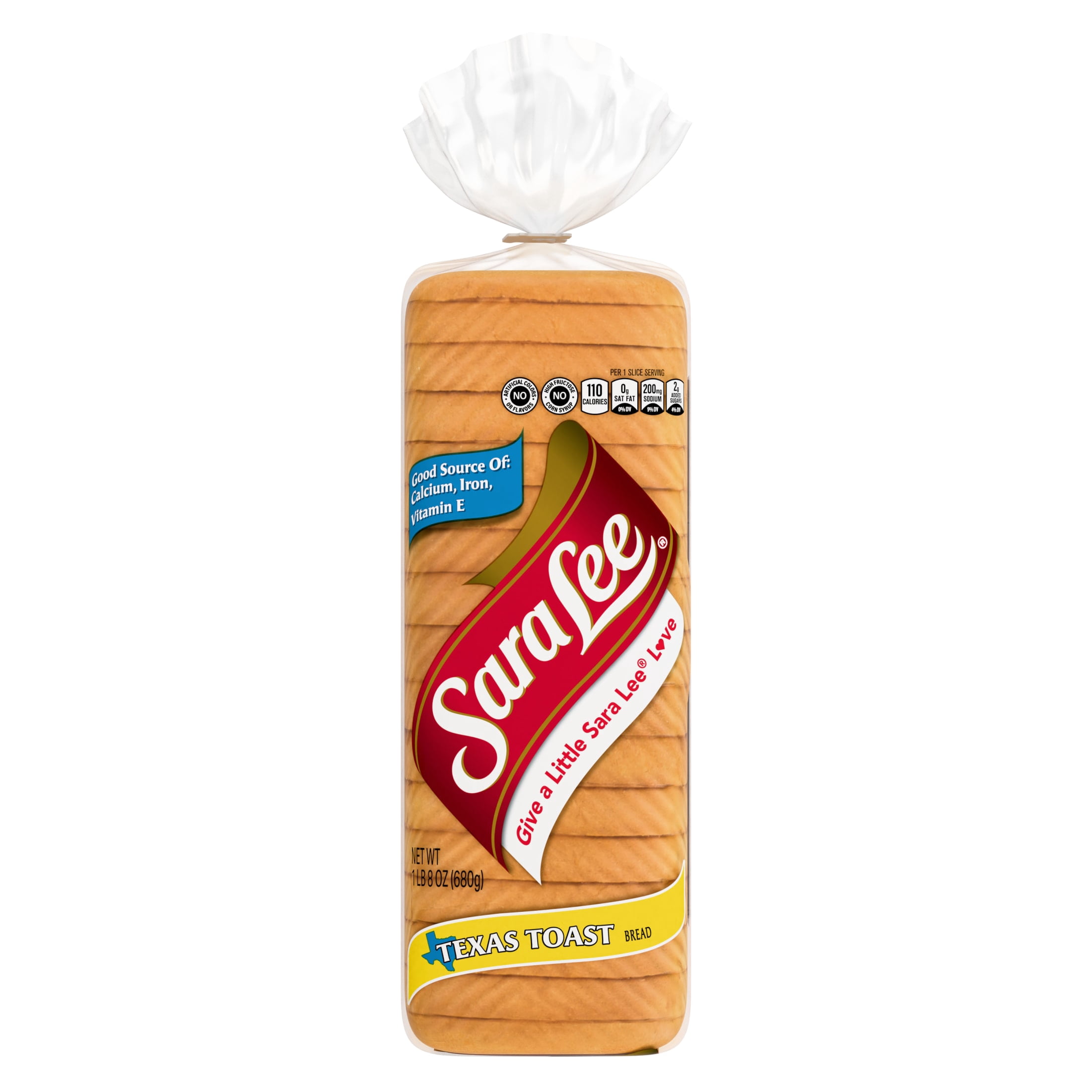 Sara Lee Texas Toast Bread, 24 oz, Plain Thick Sliced Bread, Bag
