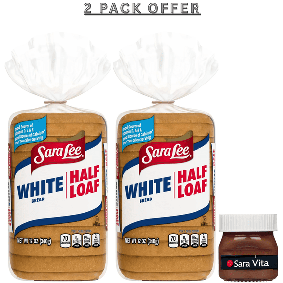 Sara Lee White Bread, Half Loaf, 12 oz, Bread, Bag
