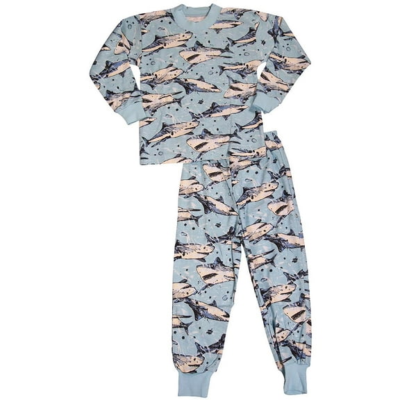 Sara's Prints Toddler Boys Pajamas Male Sharks Loungewear Sleep Wear Sets Blue 2