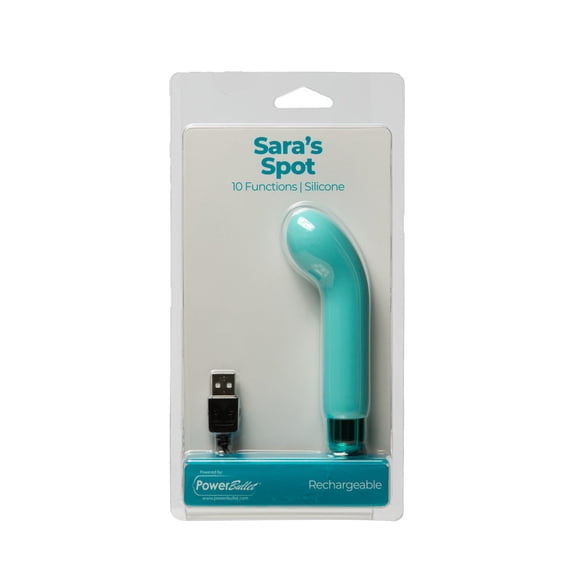 Sara's Spot Rechargeable Bullet w/G Spot Sleeve - 10 Functions Teal