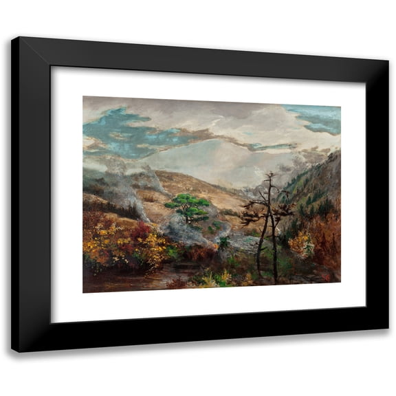 Sarah Ann Freeman Clarke 14x12 Black Modern Framed Museum Art Print Titled - Great Smoky Mountains (At Waynesville, in North Carolina Mountains) (1888)