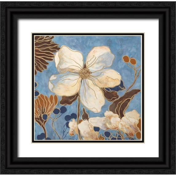 Sarah, Colleen 12x12 Black Ornate Wood Framed with Double Matting Museum Art Print Titled - September Garden 1
