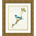 thumbnail image 1 of Sarah, Colleen 26x31 Gold Ornate Wood Framed with Double Matting Museum Art Print Titled - Blue Bird and Trellis, 1 of 4