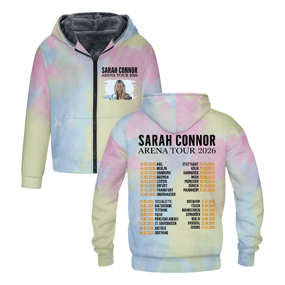 Sarah Connor Merch Arena Tour Zipper hooded cotton jacket Casual Zip ...
