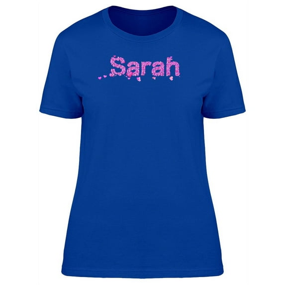 Sarah Cute Pink Heart Name T-Shirt Women -Image by Shutterstock, Female Medium
