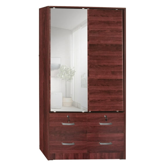 Sarah Double Sliding Door Wardrobe with Mirror