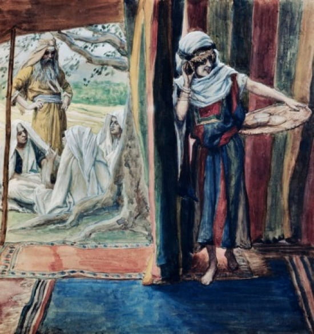 Sarah Hears and Laughs James J Tissot (1836-1902French) Jewish Museum New York USA Canvas Art - James Tissot (18 x 24)