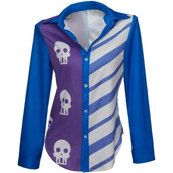 Sarah Lynn Cloth Women's Printed Skull Shirt Button-down Shirt Halloween Top