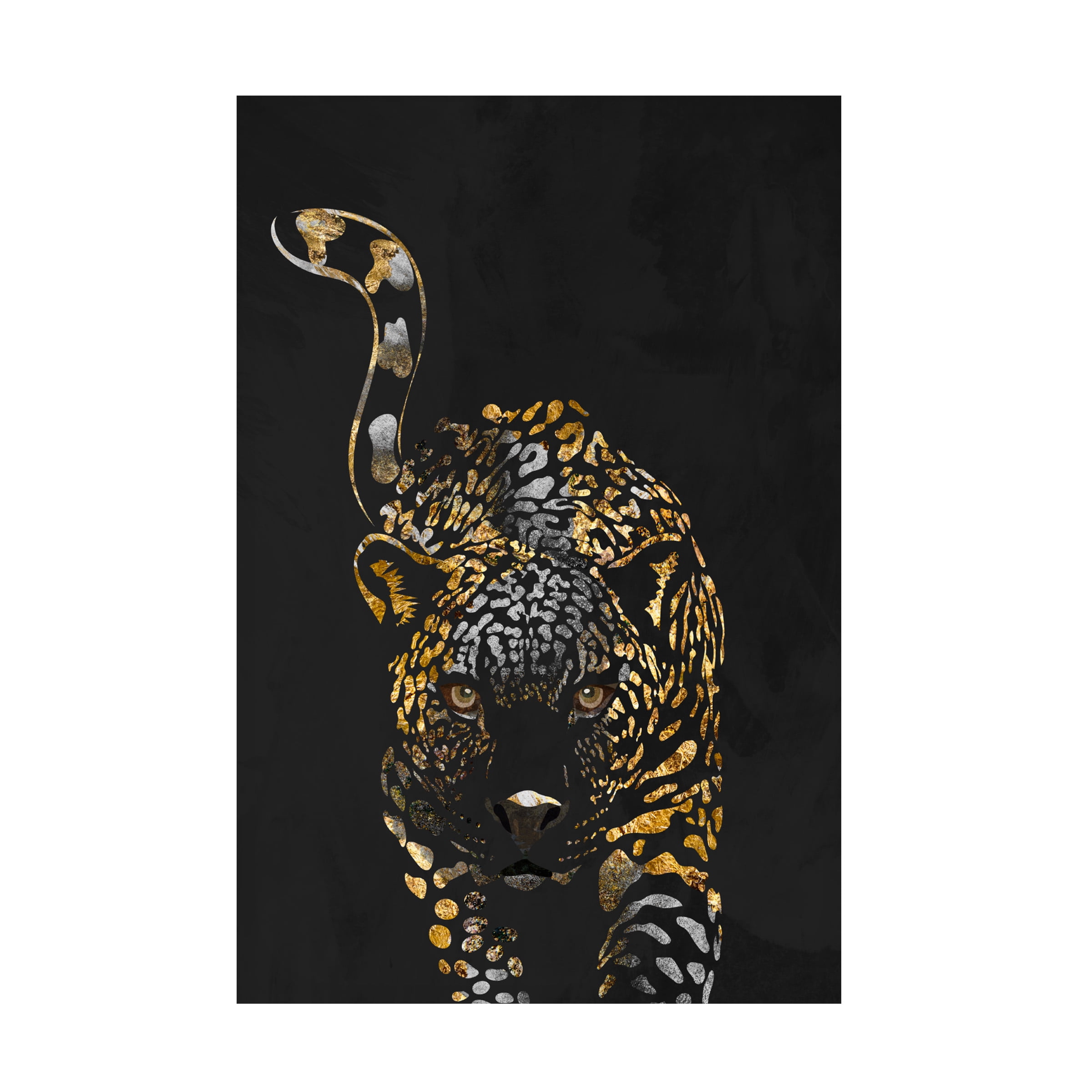 Sarah Manovski 'Black gold jaguar' Canvas Art