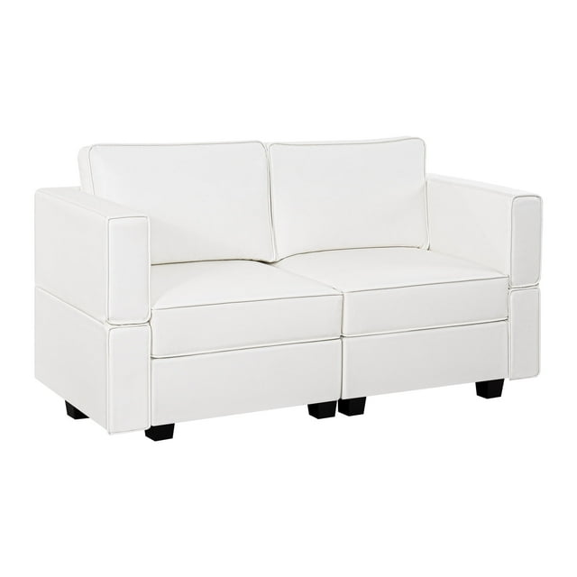 Sarah Modular Loveseat Sofa Couch with Storage Seats Air leather 2