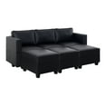 thumbnail image 1 of Sarah Modular Sectional Sofa Sleeper Modular Sectional Couch Sofa Convertible Sectional Couch Reversible Sofa Bed- Black, Air Leather, 1 of 14