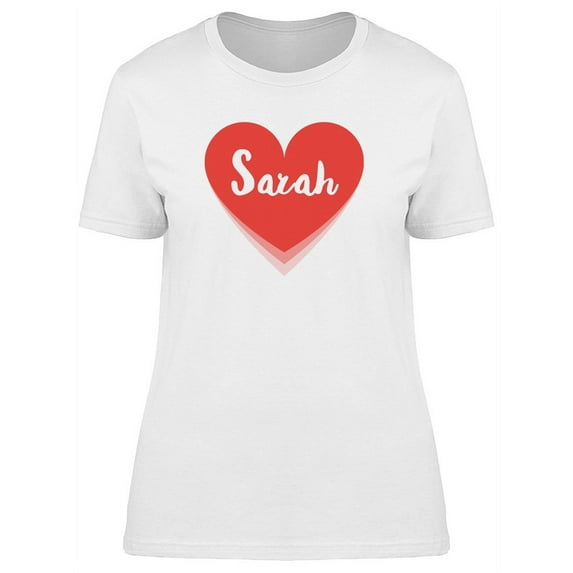 Sarah On Red Heart T-Shirt Women -Image by Shutterstock, Female x-Large