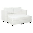 thumbnail image 1 of Sarah Small Modular Sofa Bed Sectional Sleeper Sofa Convertible Sectional Couch Bed Set Sleeper Couch, White, Air Leather, 1 of 9