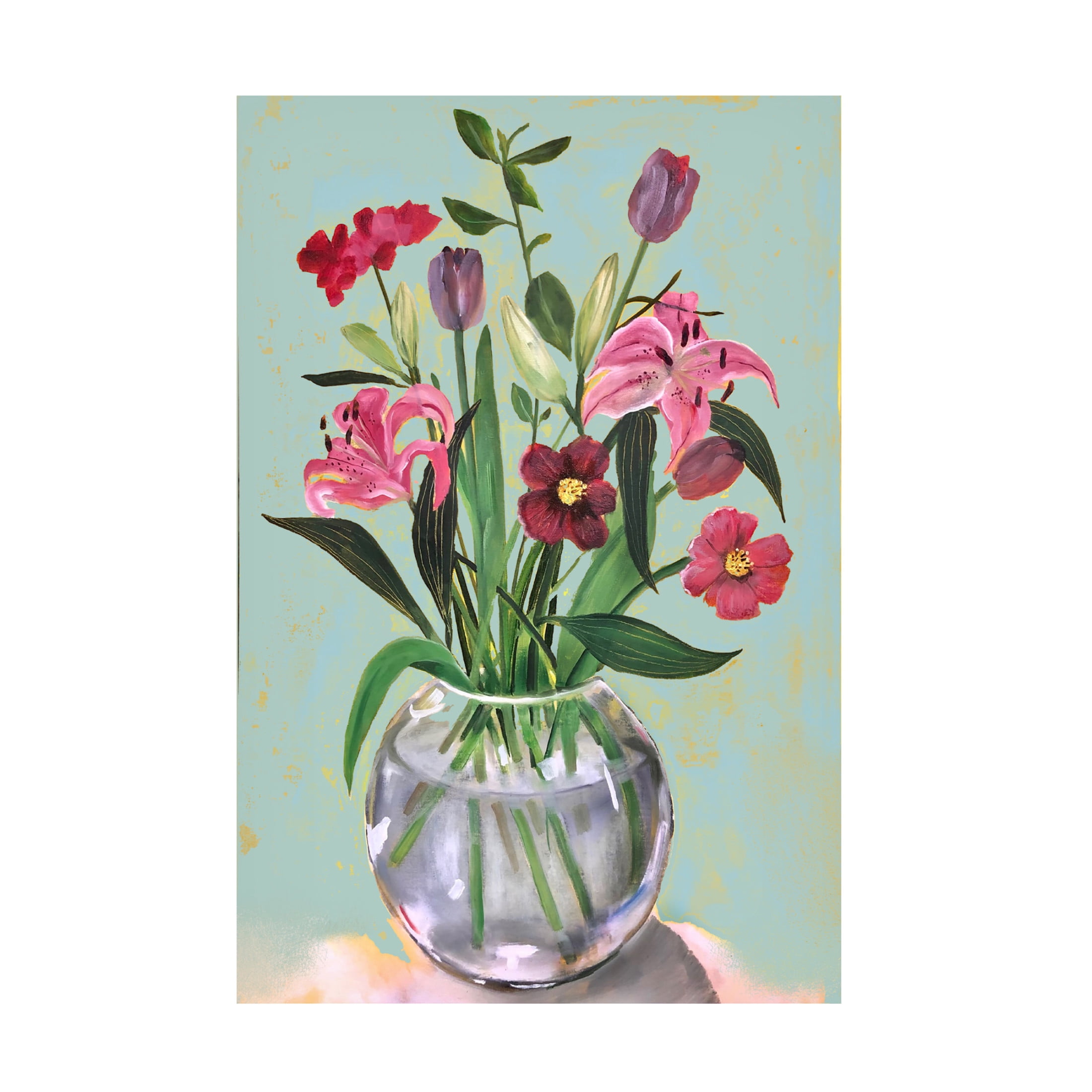 Sarah Thompson-Engels 'Lillies, 2022' Canvas Art - 30 x 47 Inches