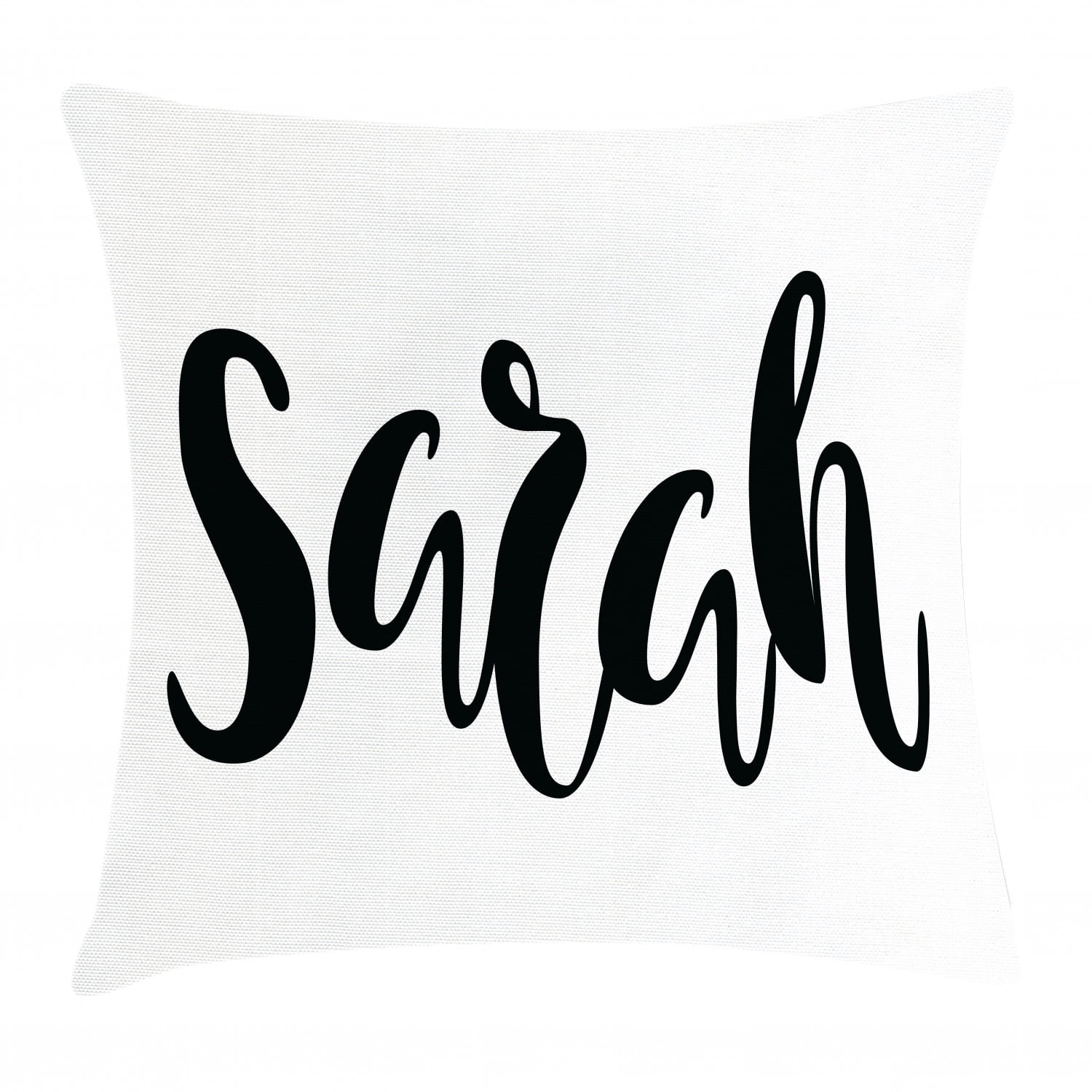 Sarah Throw Pillow Cushion Cover, Monochrome Popular Female Name Modern ...