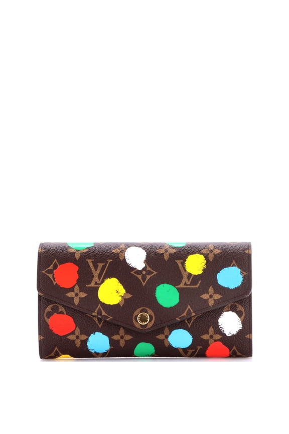 Sarah Wallet NM Yayoi Kusama Painted Dots Monogram Canvas By Rebag