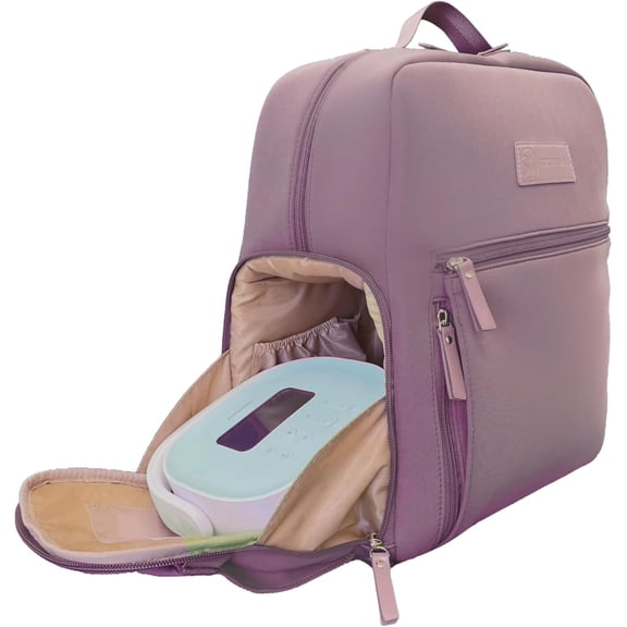 Sarah Wells Fiona Breast Pump Backpack, Machine Washable Neoprene Bag with Insulated Milk Storage, Laptop Pocket & Adjustable Straps (Earth)