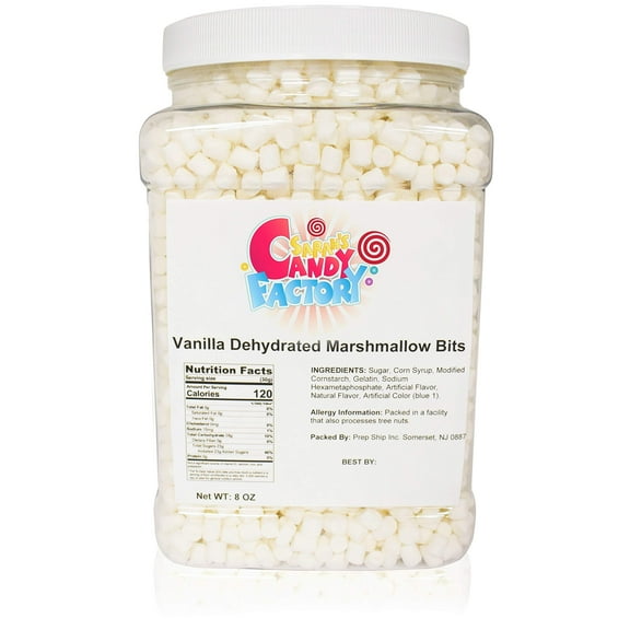 Sarah's Candy Factory Vanilla BDF32 Mini Dehydrated Marshmallow Bits in Jar, 8 Oz