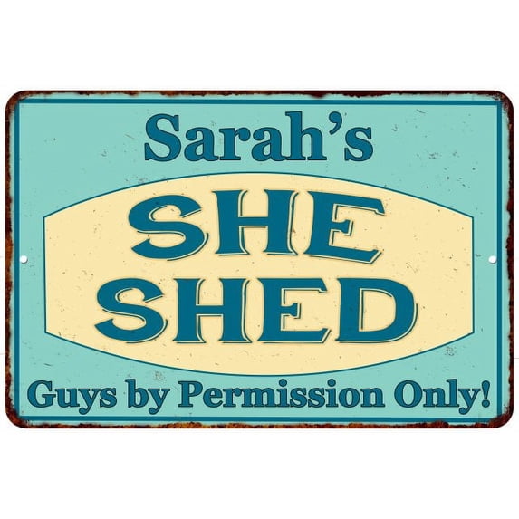Sarah's SHE SHED Metal Sign Wall Decor Gift 8x12 208120039026