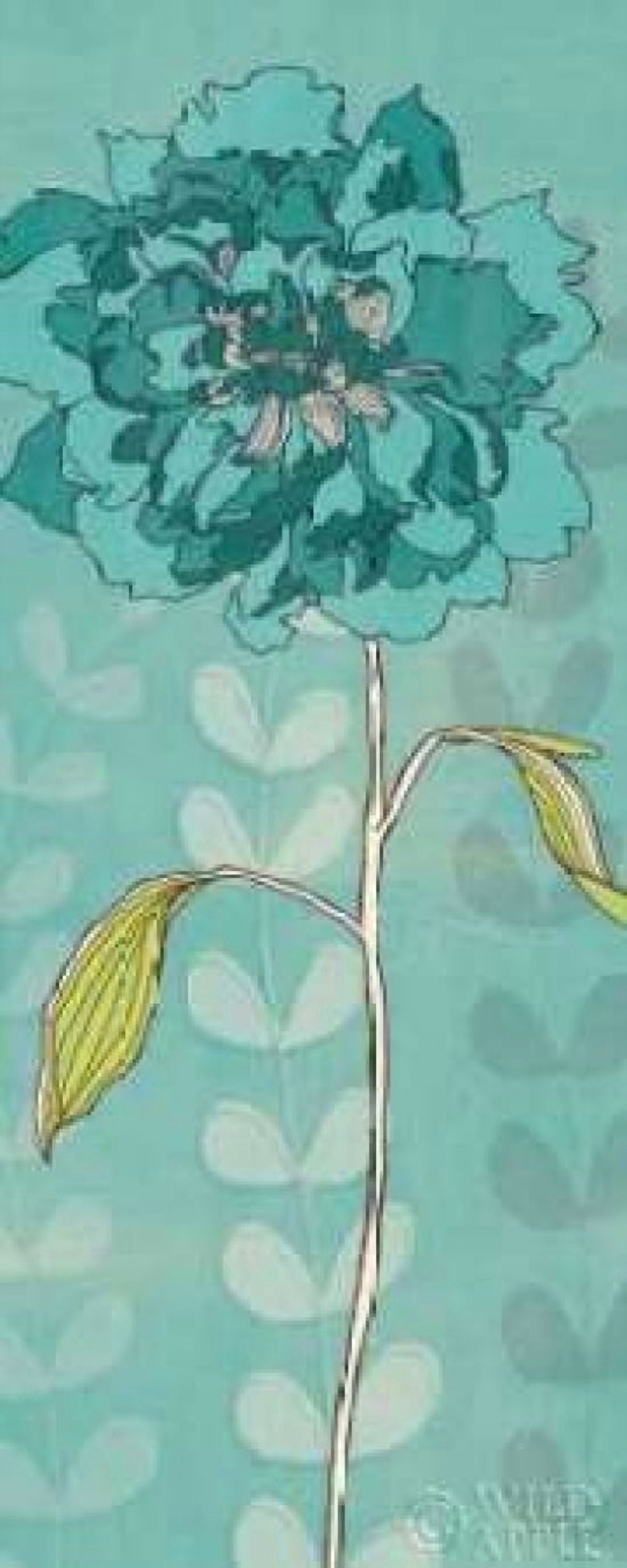 Sarahs Garden in Blue II Canvas Art - Sarah Adams (10 x 20)