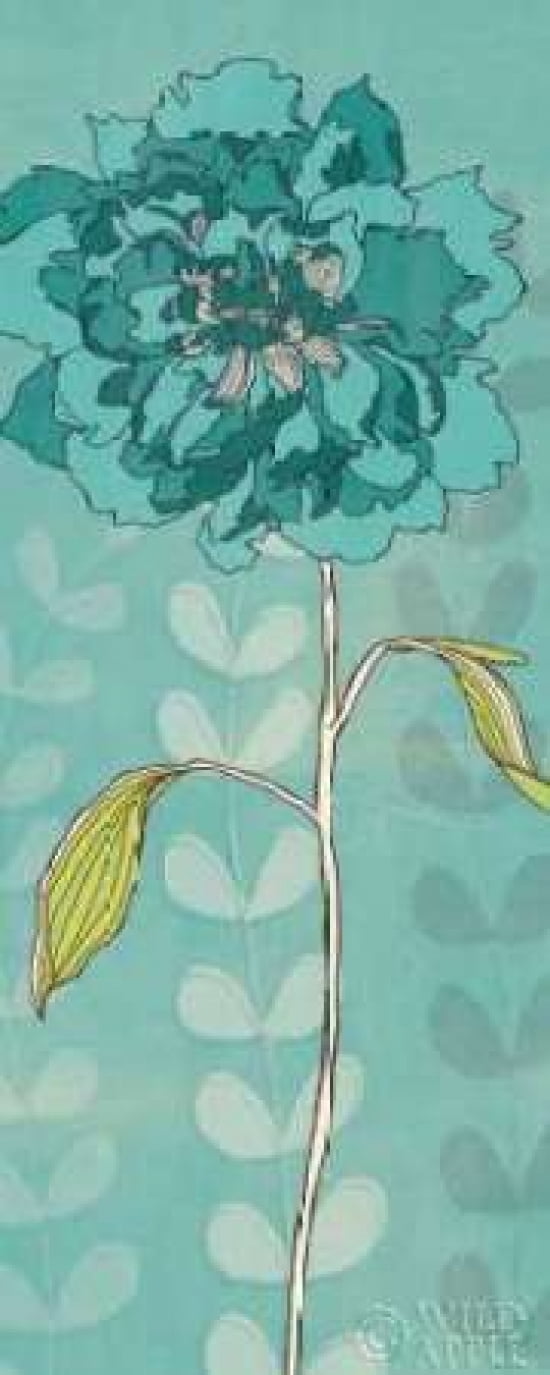 Sarahs Garden in Blue II Canvas Art - Sarah Adams (24 x 48)