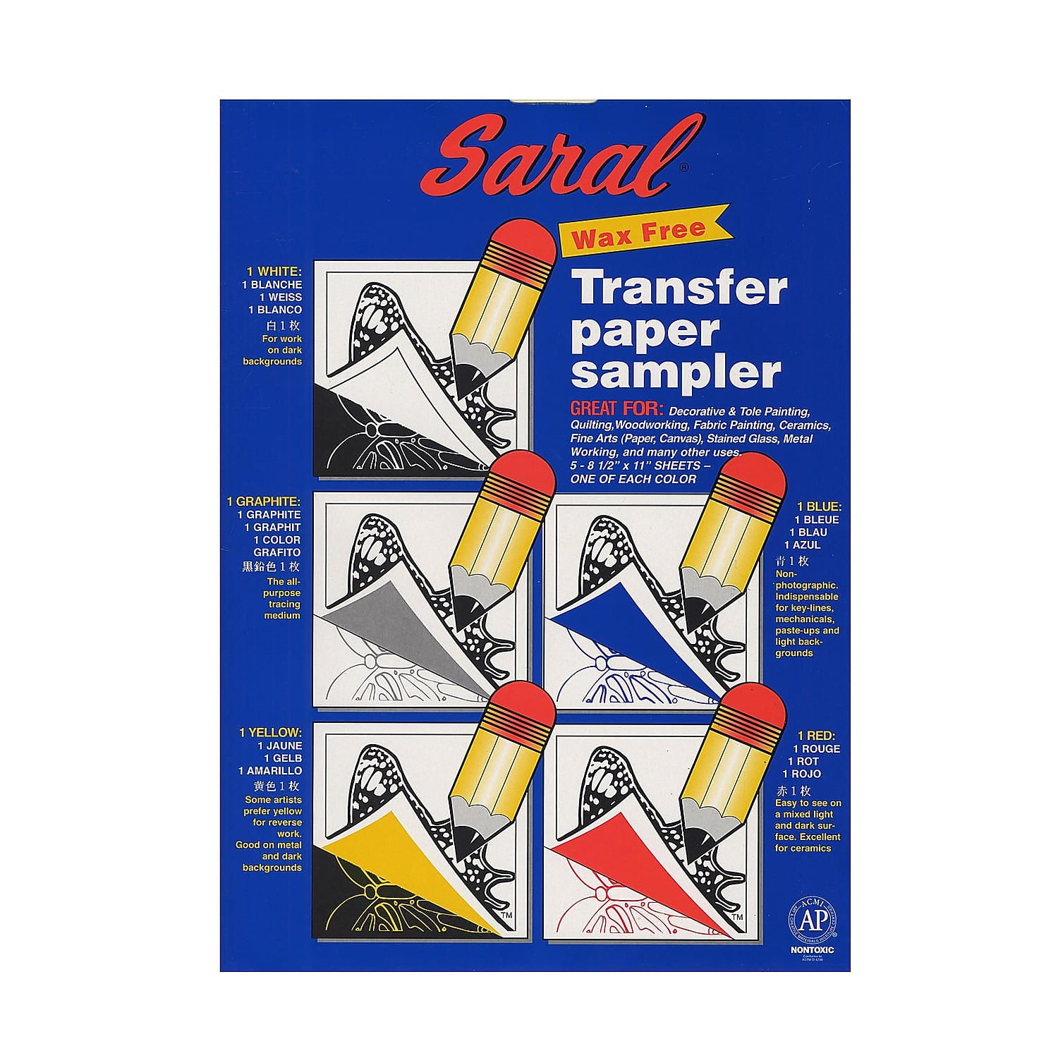 Saral Transfer (Tracing) Paper Sampler 5 Sheets 8 1/2" X 11" 2/Pack (74663-Pk2) 74663-PK2