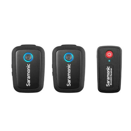Saramonic - Ultracompact 2.4 GHz 2-Person Wireless Clip-On Mic System w/ Lavs for Cameras & Mobile (Blink 500 B2)