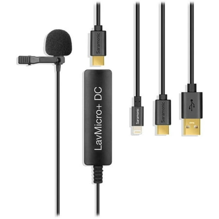 Saramonic - LavMicro+ DC Digital Lavalier Microphone with Lightning, USB-C & USB-A output