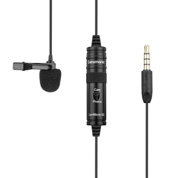 LavMicro U2 Clip-On Lavalier Mic for Cameras  Mobile Devices with 19.7' (6m) 3.5mm TRS/TRRS Cable
