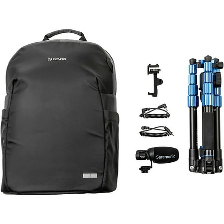 Saramonic - Roadieographer AV Content Creation Kit w/Backpack, Tripod, Phone Clamp, Condenser Microphone w/Cables - Professional