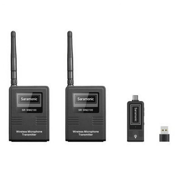 Saramonic SR-WM2100U2 2-Person Wireless Lavalier System w/ USB-C Receiver + USB Adapter for Computers & Mobile