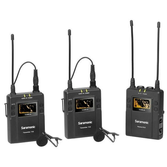 Saramonic UwMic9 RX9+TX9+TX9 2-Person Wireless UHF Lavalier Mic System with Portable Camera-Mountable Receiver