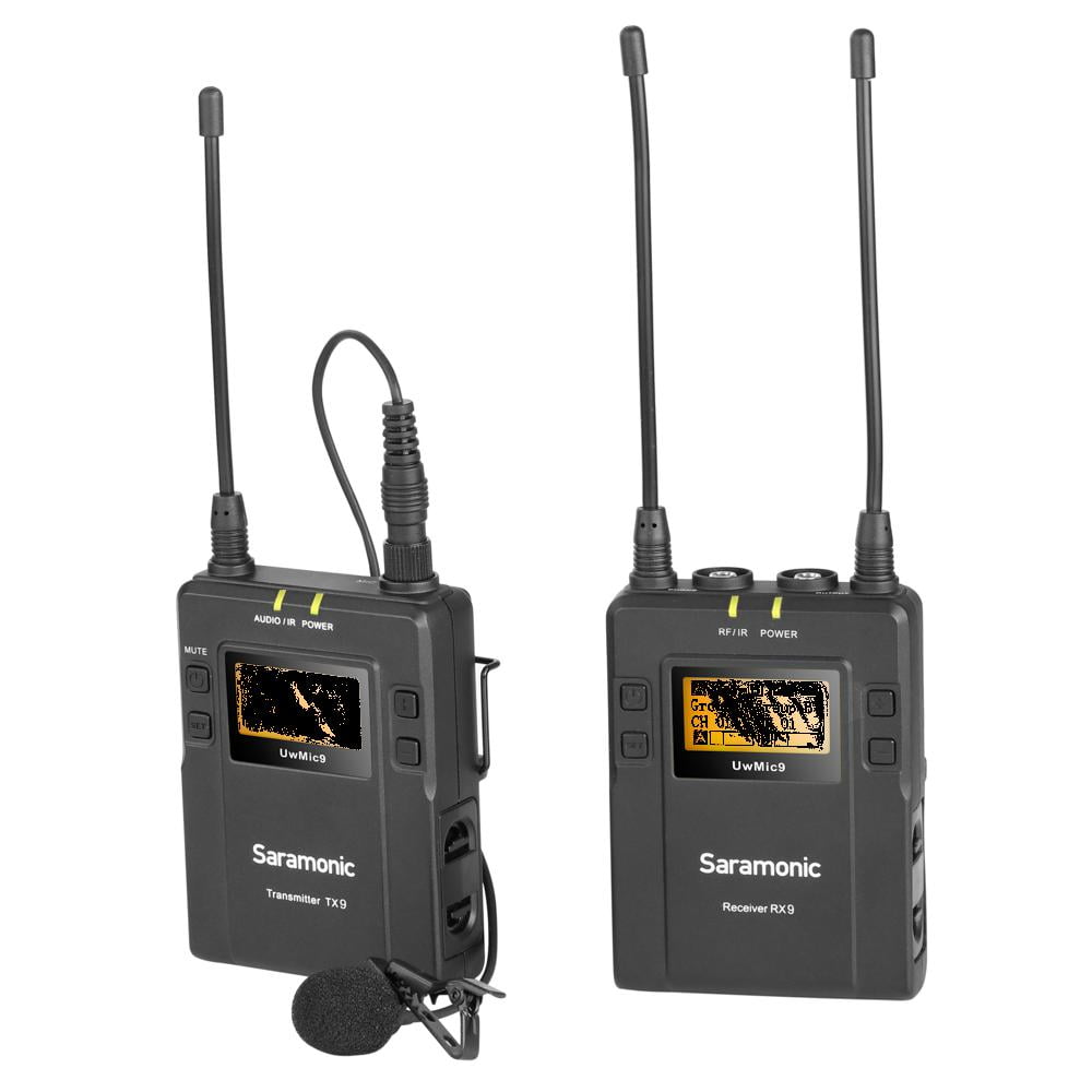 Saramonic UwMic9 RX9+TX9 Wireless UHF Lavalier Microphone System with Dual-Channel Camera-Mountable Receiver