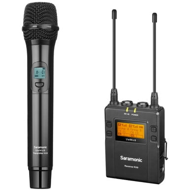 Saramonic UwMic9 RX9+HU9 UHF Wireless Handheld Mic System w/ Portable Dual-Channel Camera-Mount Receiver