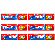 Saran Cling Plus Clear Plastic Food Wrap, 200 Sq Ft Roll 6 Pack