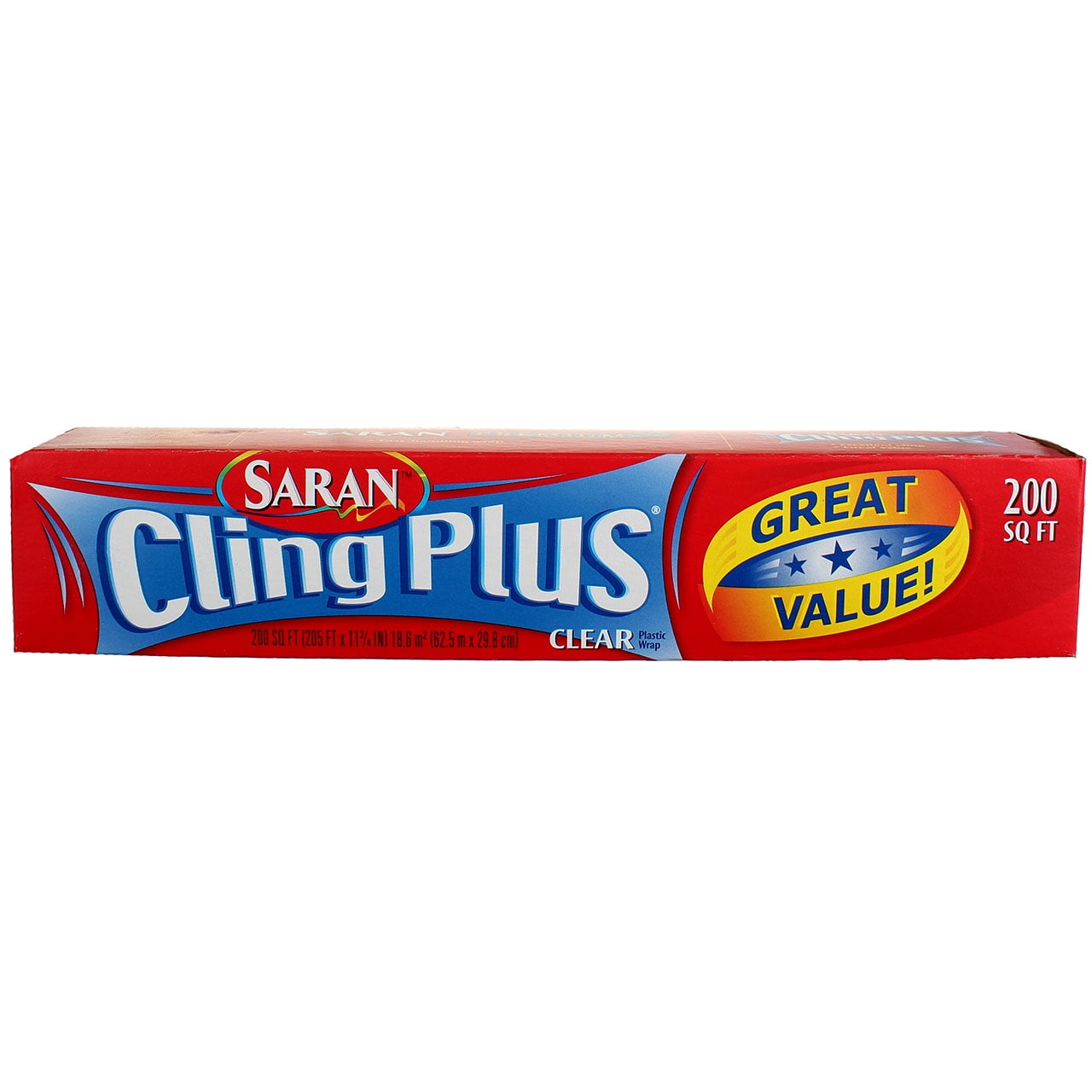 Saran Cling Plus Clear Plastic Wrap, 200 sq ft (6 pack)