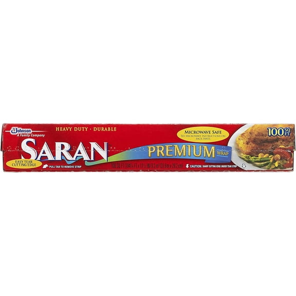 Saran Premium Plastic Wrap, 100 Sq Ft
