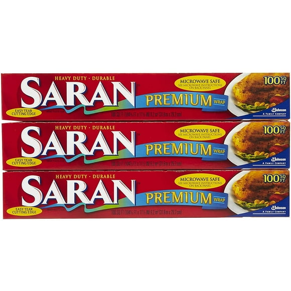 Saran Premium Plastic Wrap - 100 ft - 3 pk