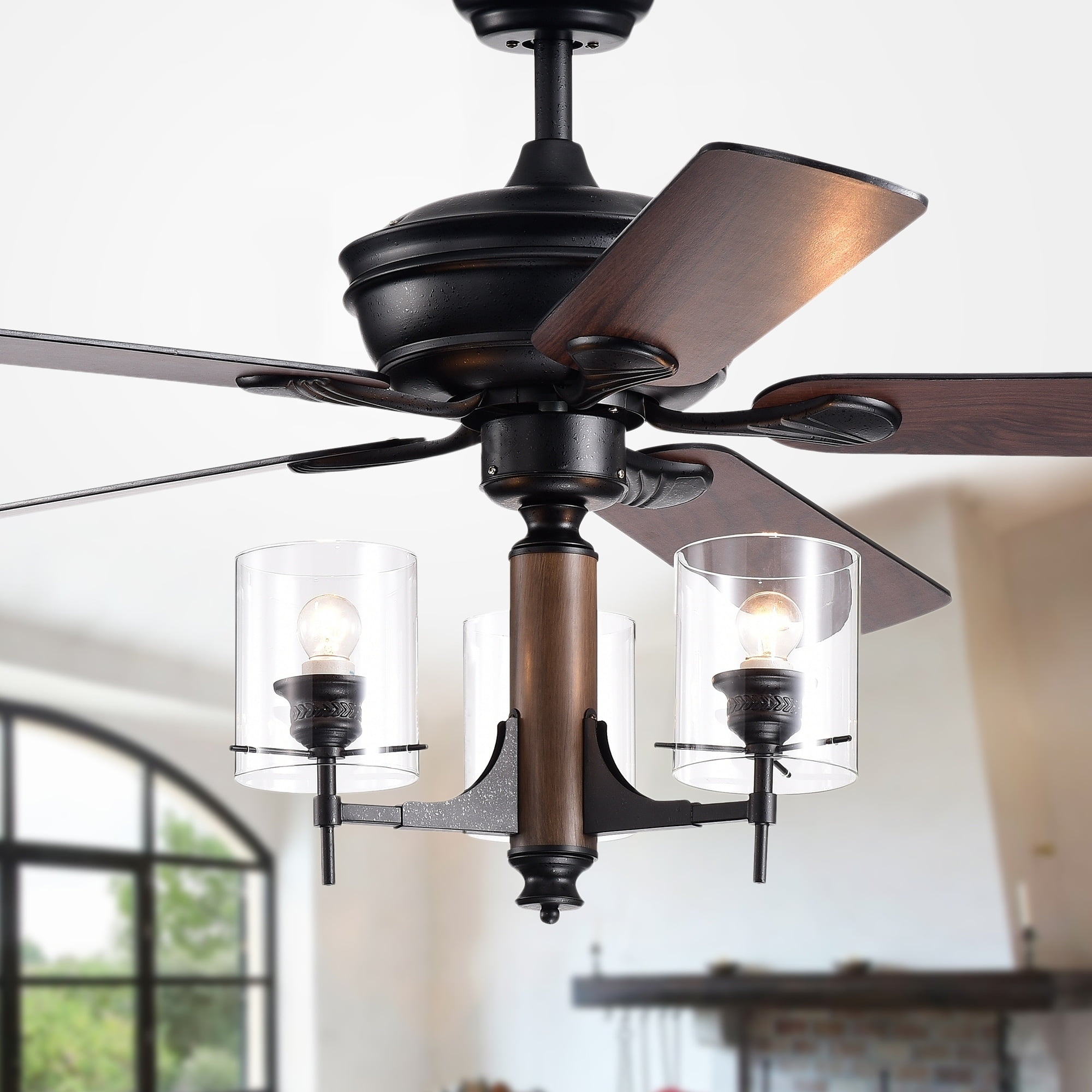 【5/5のみ価格】FANCL トイロシリーズ　5点セット Saranac 52-In 5-Blade Ceiling Fan, Forged Black with Clear Glass