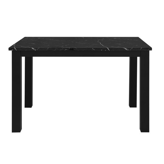 Sarang Black Dining Table And (4) Silver Dining Chairs