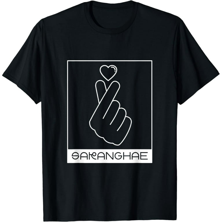 K-Drama Shirt. Saranghae Korean Finger Heart Love Kpop Sign K-Drama Shirt. Saranghae Korean Finger Heart Love Kpop Sign