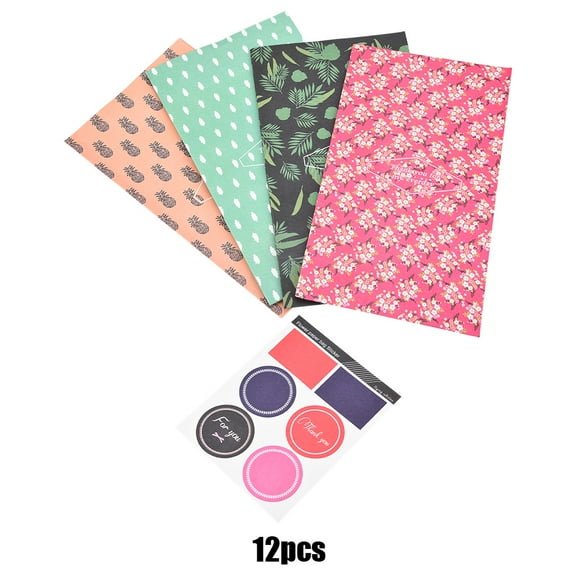 Sarapandan 12-Pack for Cookies, Perfect for Weddings & Birthdays, Includes Stickers Floral Gift Bags