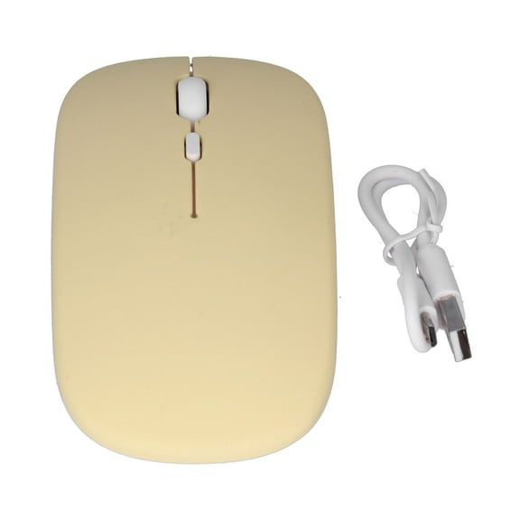 Sarapandan 2.4G Dual-Mode Ergonomic Design, Silent Optical Computer Mouse Yellow Rechargeable Wireless Mouse