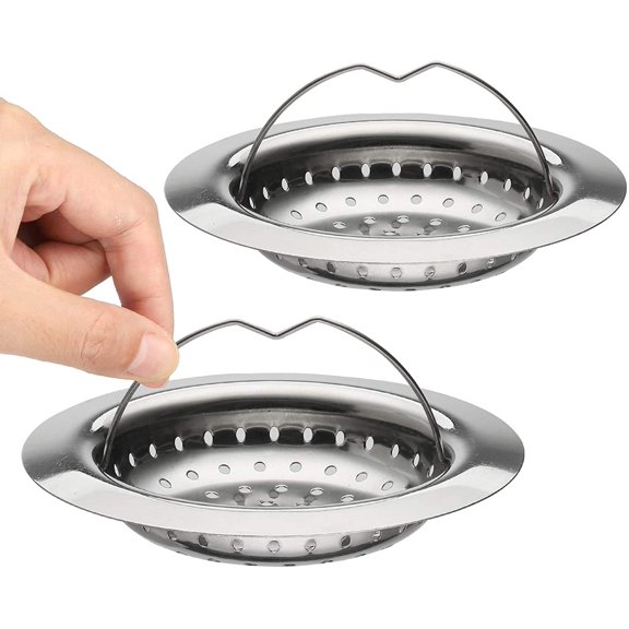 Sarapandan 2 Kitchen Sink Filter with Handle, Stainless Steel Sink Strainer with Handle, Kitchen Tray Grid