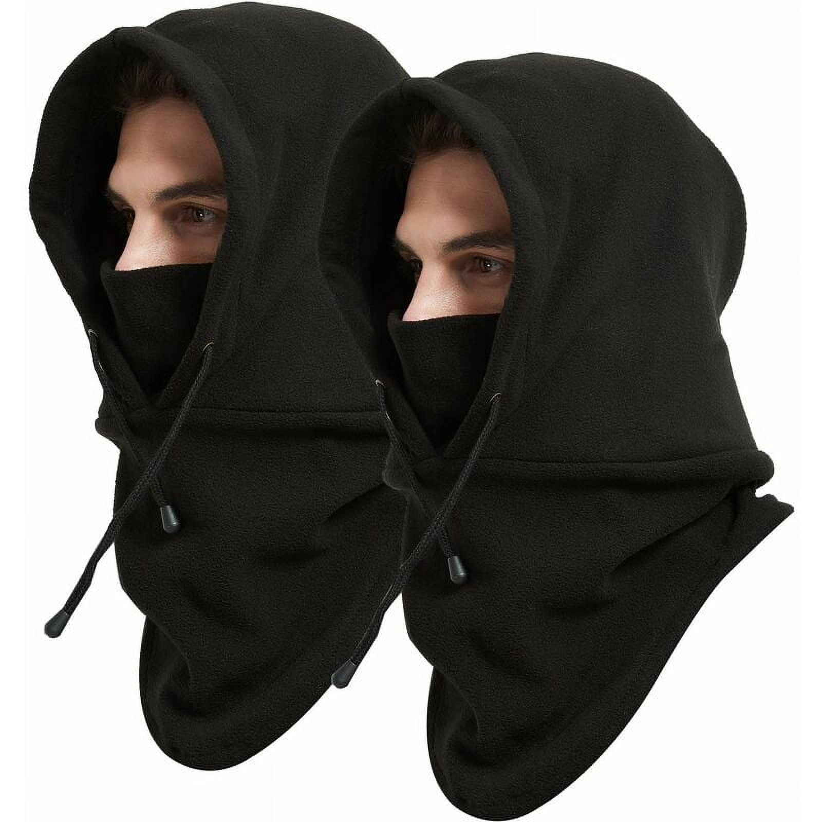 Sarapandan 2 PCS Double-Layer Thick Balaclava, Thick Fleece Hat, Windproof and Warm Hood, Ski Mask, Neck Warmer for Men and Women Sarapandan