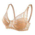 thumbnail image 1 of Sarapandan 3/4 Cup Lace Push Up Bras Pure Color Lace Floral Breathable Adjustable Straps Underwire Cups Bra for Women Skin Color 38/85C, 1 of 5