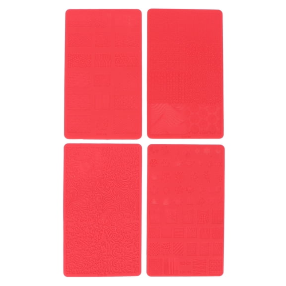 Sarapandan 4-Piece Set for Creative Salon DIY Printing & Carving, Soft Silicone Templates for Precise Designs 3D Nail Art Stencils Sarapandan