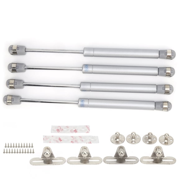 Sarapandan 4PCS Gas Strut Rod Springs with Noise-Canceling Pad, 100N/22.5lb, Steel for RV Trailers - Silver