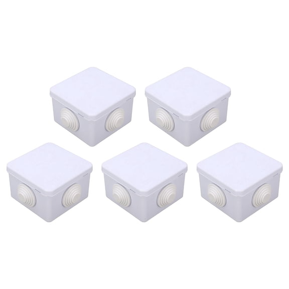 Sarapandan 5PCS Plastic Enclosures with Rubber Plug, IP55 Rated Junction Wire Boxes Waterproof Cable Management Box Set Sarapandan