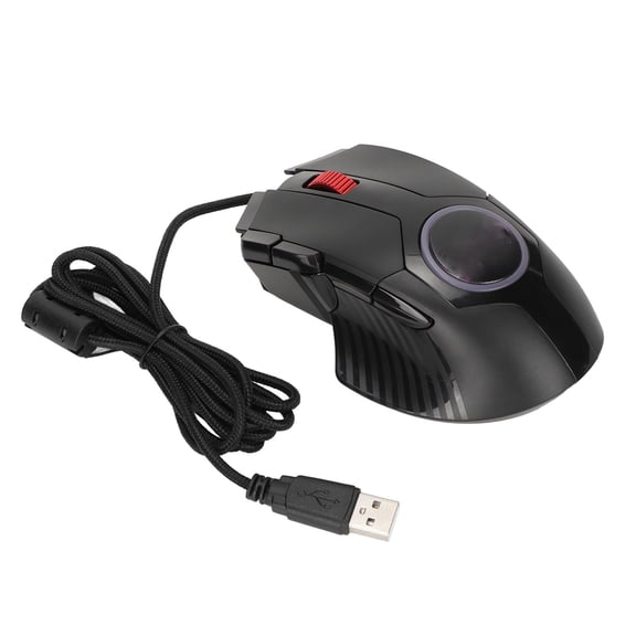 Sarapandan 8-Key Wired, 6 DPI Levels, Curved Design, Multi-Function Shortcuts, Dynamic Marquee Lights, Black Ergonomic RGB Gaming Mouse